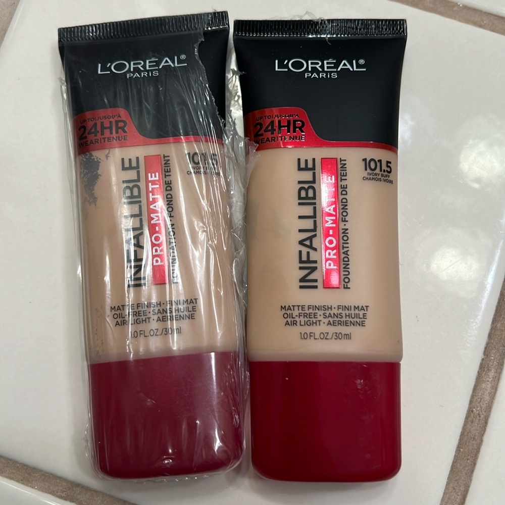 2 brand new L’Oréal infallible pro matte foundation- color 101.5
